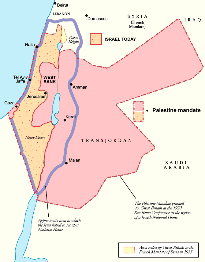 Palestine Mandate and Israel today